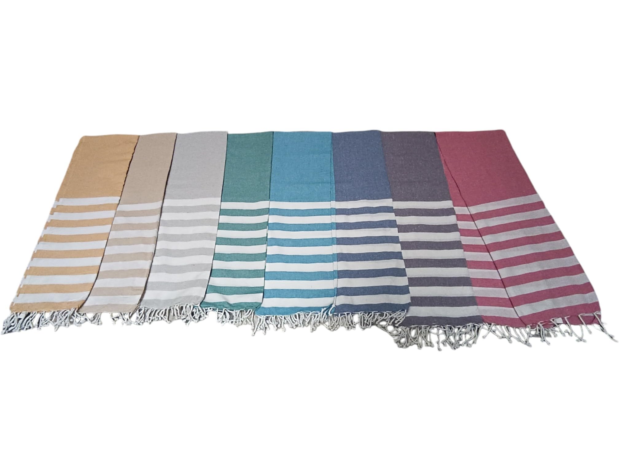 Atout Ciel Serviette de Plage Fouta Rayée avec Franges 90 x 180 cm Marine