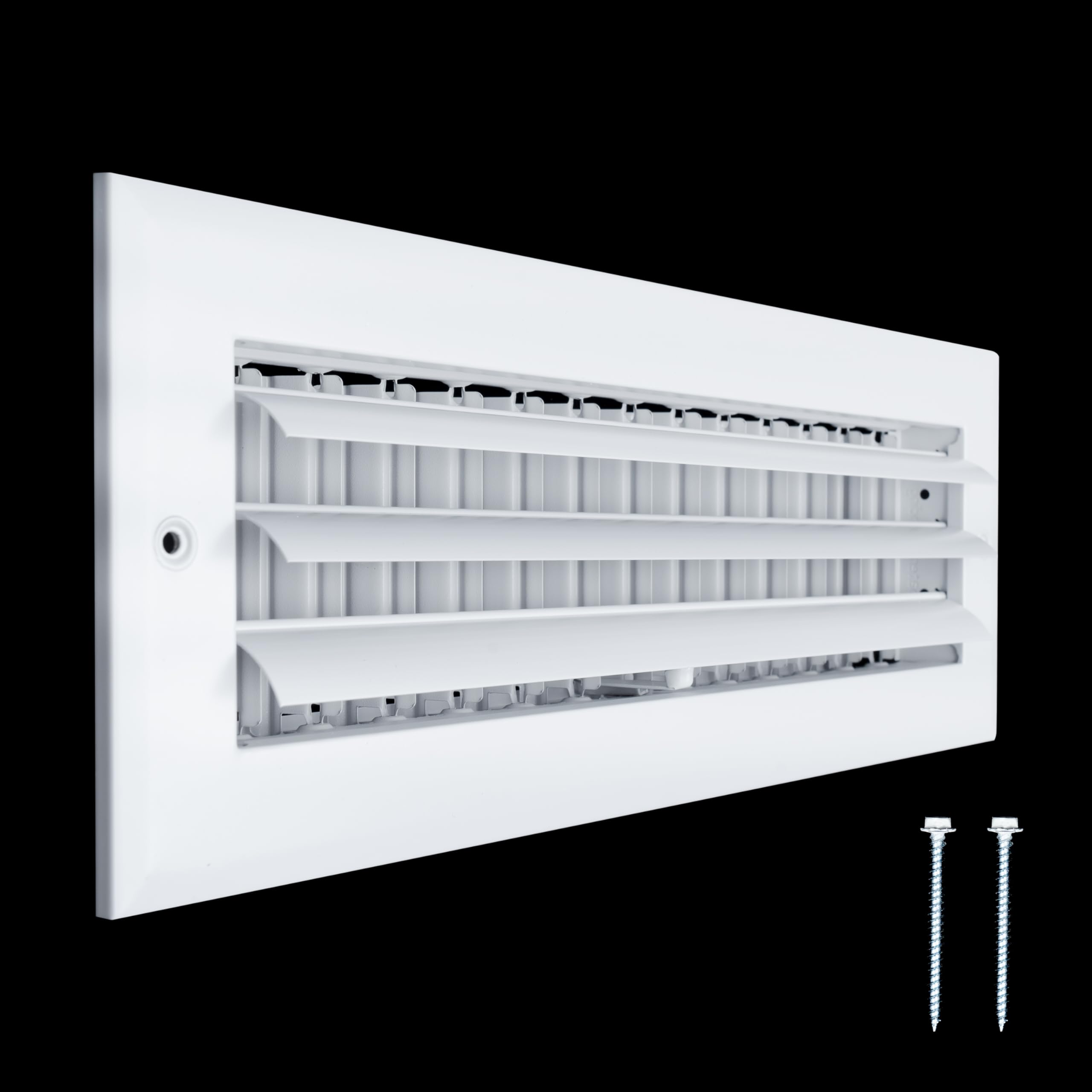 Handua Griglia di alimentazione dell'aria regolabile a 1 via in alluminio, 35,5 x 10,2 cm (larghezza x altezza), griglia di ventilazione per pareti laterali e soffitti, colore bianco, dimensioni