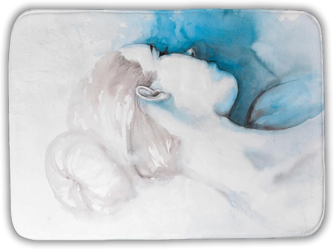 Begin Home Decor C1BM17241H4C79 17 x 24 in. Watercolor Abstract Girl with Hair Bun - Figurative Bath Mat