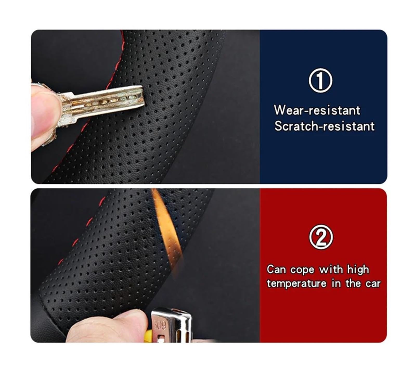 Volantes Funda Trenzada para Volante De Cuero Genuino para Infiniti FX FX35 FX37 FX50 QX70 para Nissan para Juke para Maxima 370Z Funda Volante(White Thread)