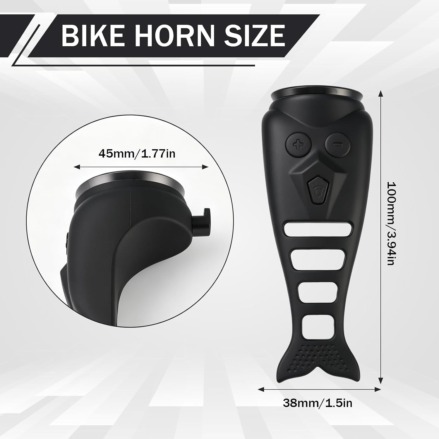 120dB Loud Electric Bike Horn, USB C Rechargeable Ebike Horn with 4 Sounds and 5 Volume Settings, Waterproof Universal Mount for Bicycle, Motorcycle and Scooter