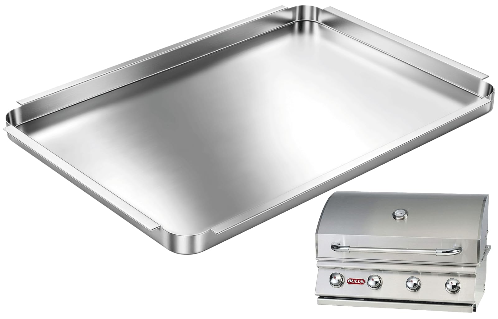 WEBROIL Drip Pan for Most 30" Bull Grills Include Angus, Outlaw, Lonestar, Grill Bottom Tray Replacement for Bull 30-inch Grills, Stainless Steel Replacement Parts 20 7/8" x 15 5/8"