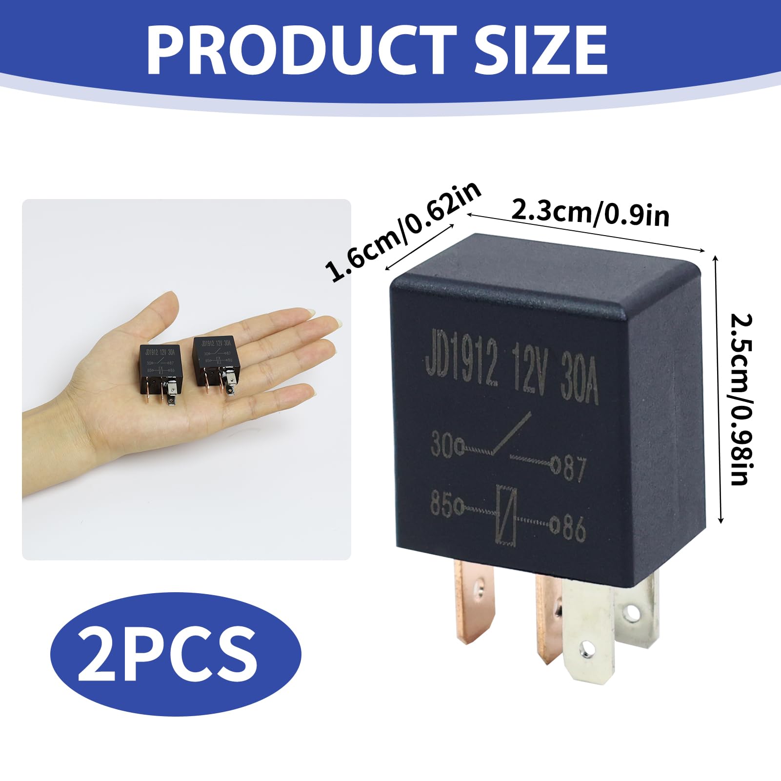 Relè a 5 pin 12V 30A per auto multiuso, per impieghi gravosi, per accessori di sostituzione del