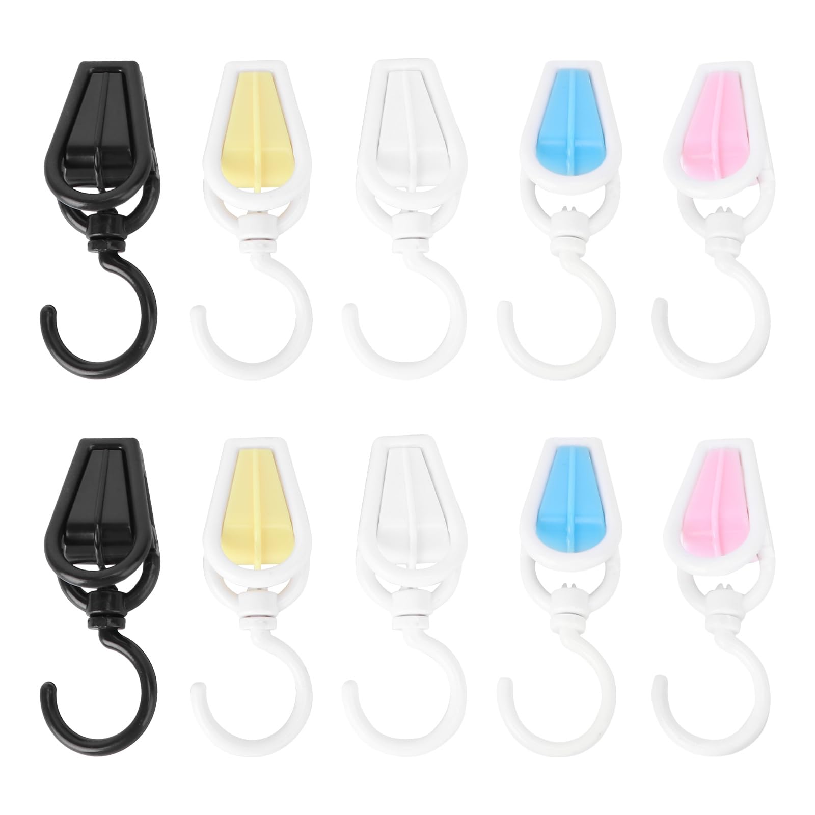Clothespins for Hanging Clothes: 10PCS Home Swivel Hanging Clips Hook Laundry Hooks Pins Plastic Clothes Clips(Random Color)