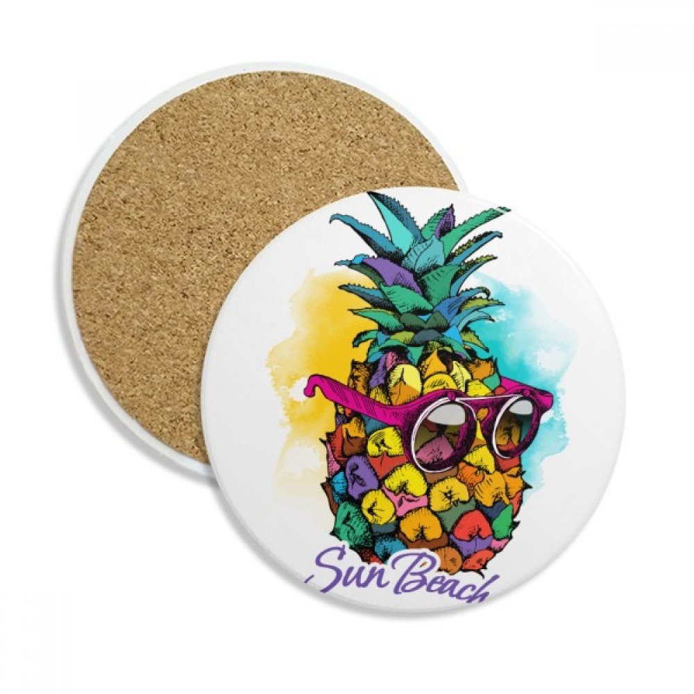 Dessous de verre ananas pour apéritif en terrasse et table basse protégée