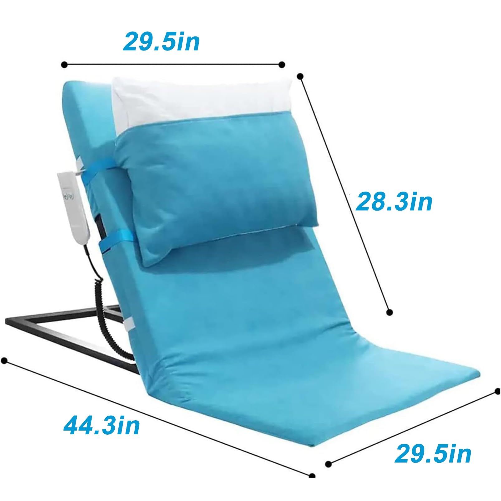 Lifting Bed Backrest for Elderly, Adjustable Back Rest Assist, Neck Lumbar Support, 2-65° Angle Adjustment, for Neck Head and Lumbar Support(Blue)