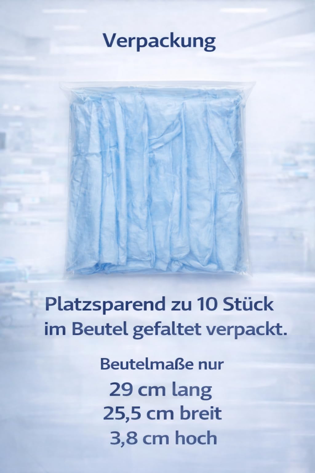 100 sztuk jednorazowych fartuchów dla gości, niebieskie – fartuchy ochronne, fartuchy op, fartuchy szpitalne, fartuchy dla pacjentów, jednorazowe fartuchy ochronne, do gabinetu, pielęgnacji i