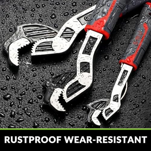 Llave ajustable, llave flexible autoajustable, acero al cromo vanadio duradero para mantenimiento mecánico y reparación de automóviles, 12 pulgadas de longitud