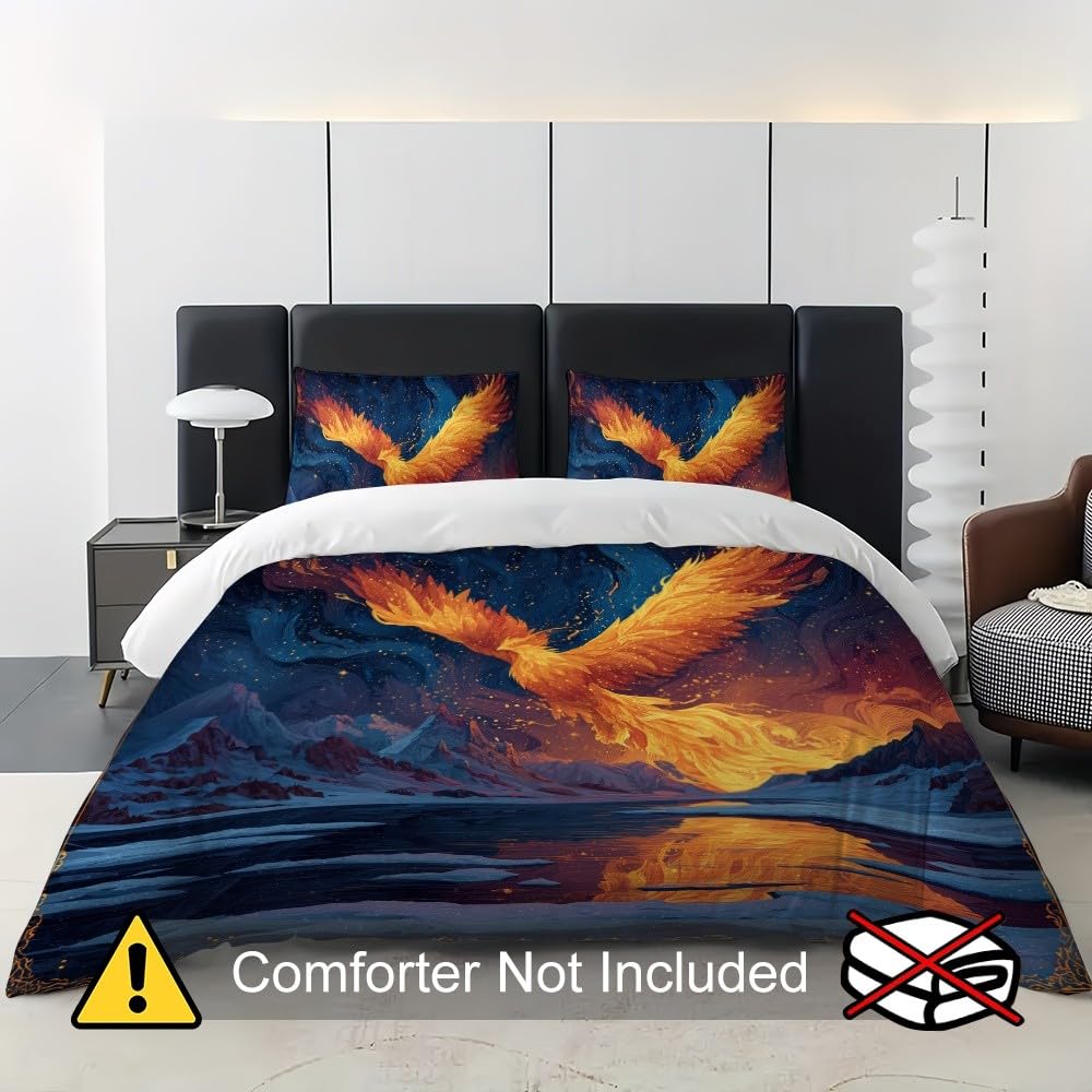 Zestaw pościeli 200x200 cm fantastyczny feniks gwiaździste niebo poszwa na kołdrę chłopiec dziewczyna dorosły 3D mikrofibra nadruk niebieski zestaw pościeli 2-osobowej, dekoracja sypialni