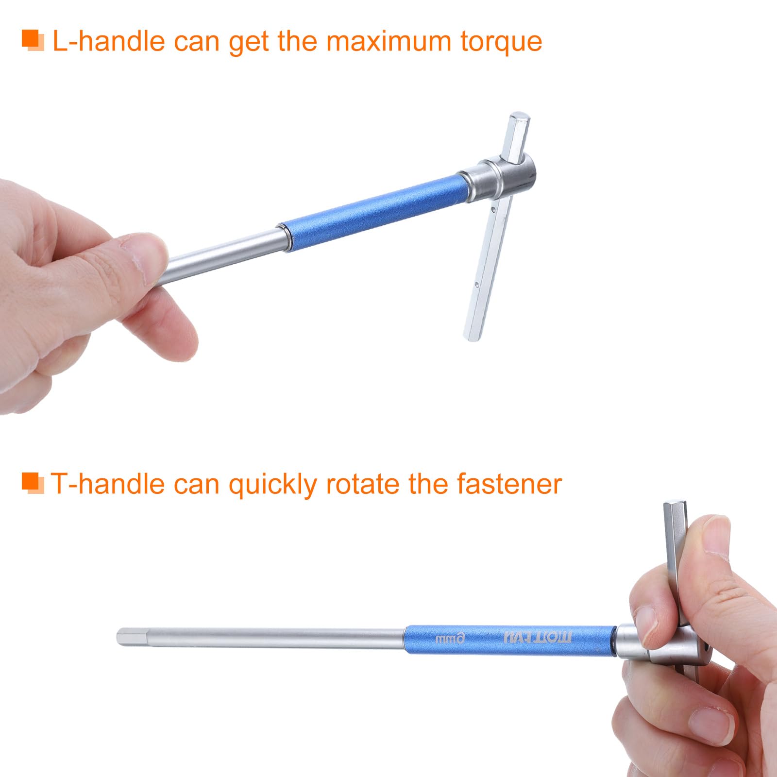 QUARKZMAN 10 Piezas Juego De Llaves Hexagonales Deslizantes Tipo T De 2mm A 10mm Métricas Con 3 Mangos Deslizantes Y Estuche De Almacenamiento Para Reparaciones Del Hogar