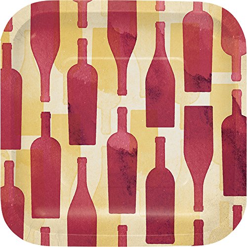 96-Count Dessert/Small Square Paper Plates, Sip Sip Hooray