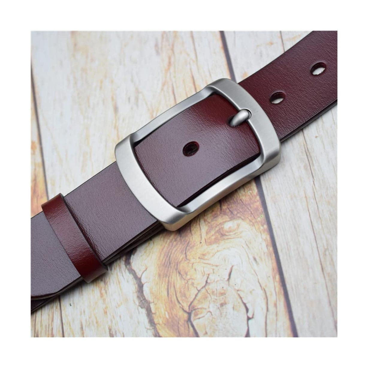 Ceinture 100% Cuir de Vache pour Homme Boucle ardillon Ceinture de Pantalon élargie réversible pour Le Travail et Les Affaires 3.8cm Largeur Ceinture 100% Cuir