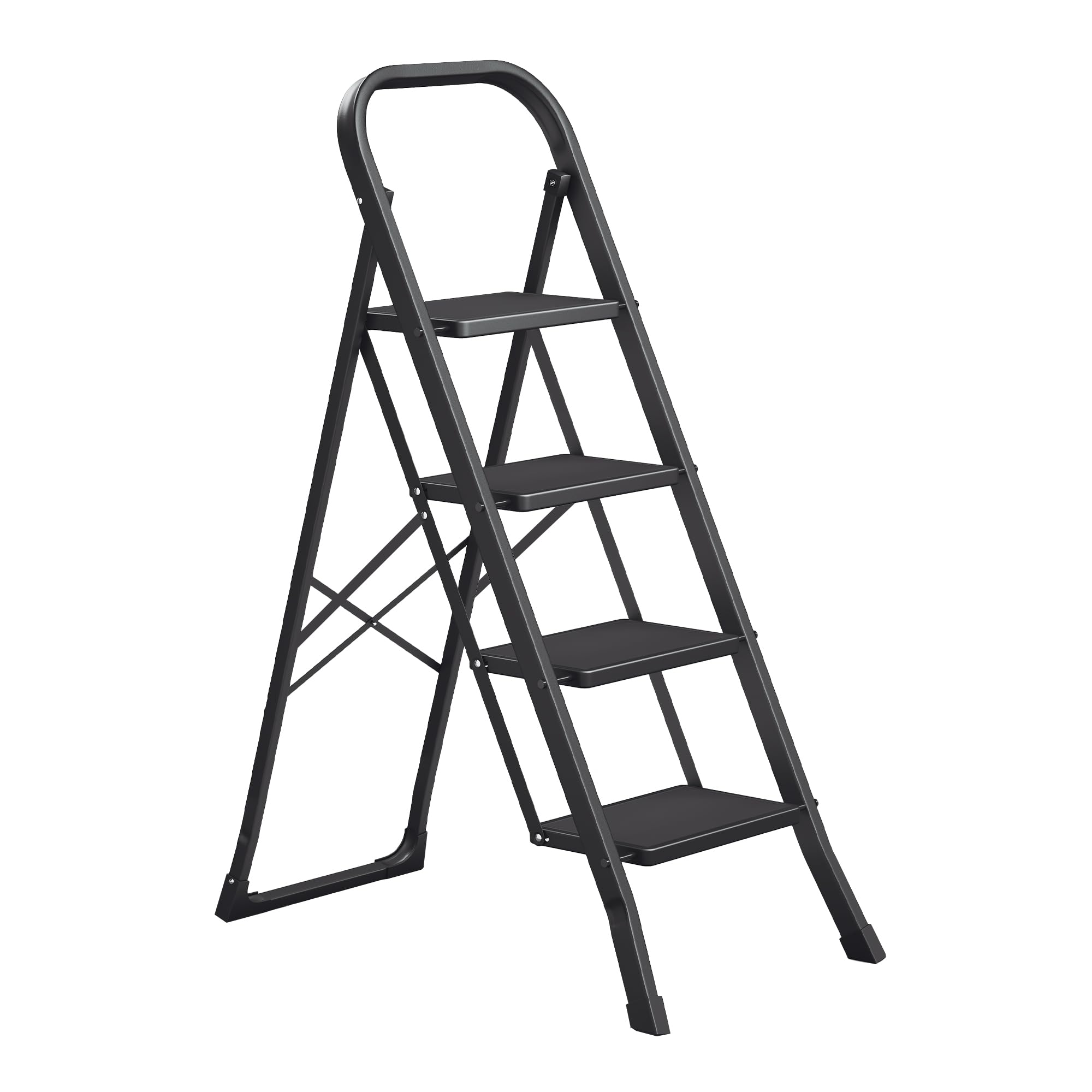 SONGMICS 4-Step Ladder, Folding Step Ladder, Safety, Holds up to 150KG