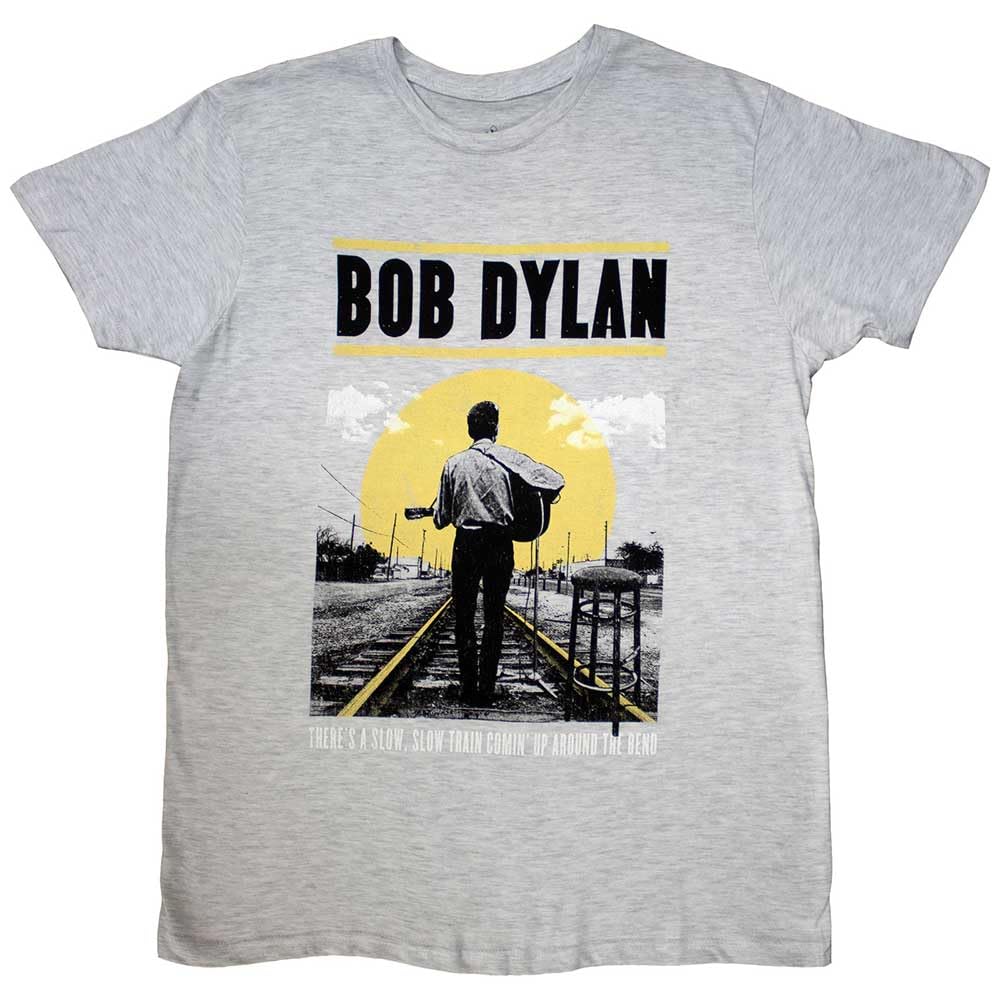 Bob Dylan Men's Grey T Shirt Slow Train Comin Up Official S
