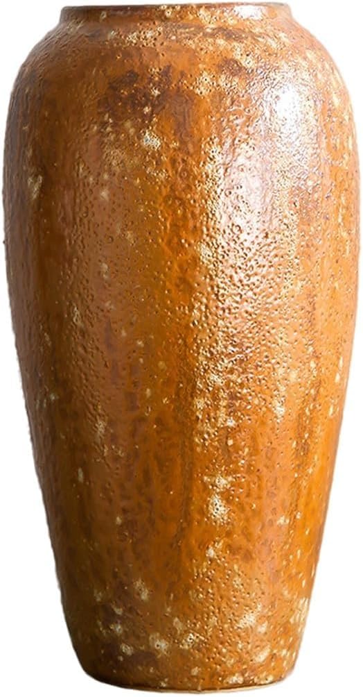 Vase Desktop Modern Simple Yellow Dried Flower Arrangement Desktop Ceramic Ornaments(W17 X H35cm)