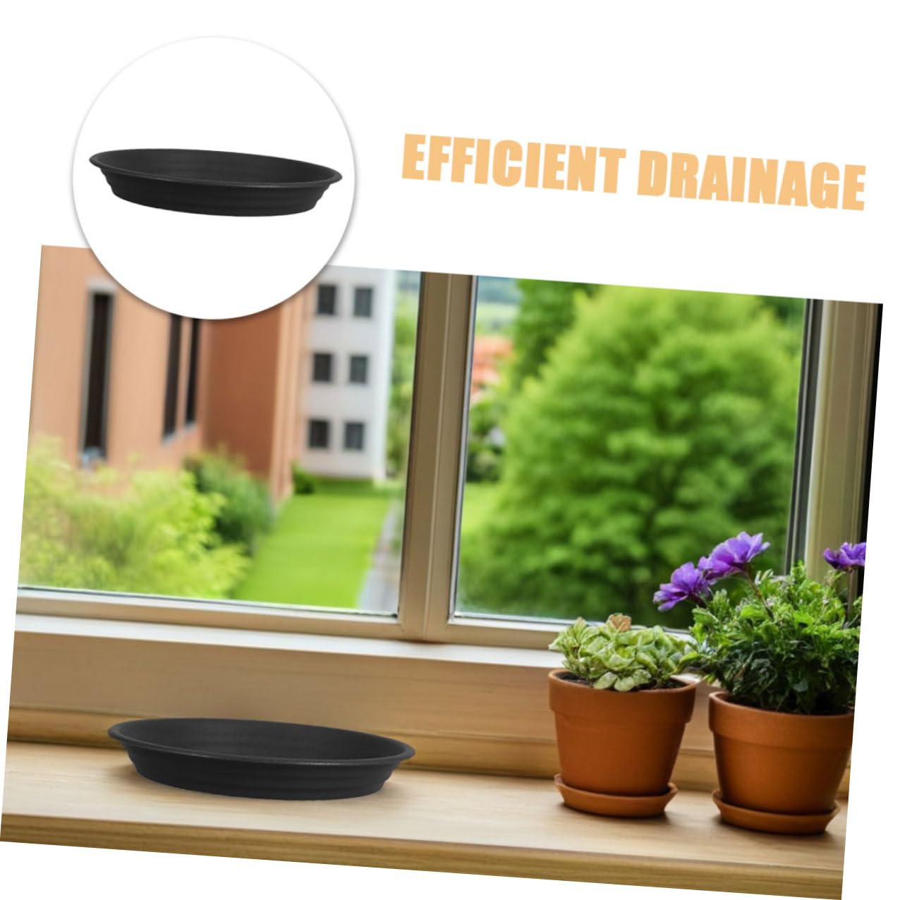 VALICLUD Bandejas para Macetas 5 Unidades Platos Recolectores de Agua Redondos de Plástico PP Diámetro Interior 26 CM Diámetro Exterior 32 CM Aptos para Interior y Exterior Protección