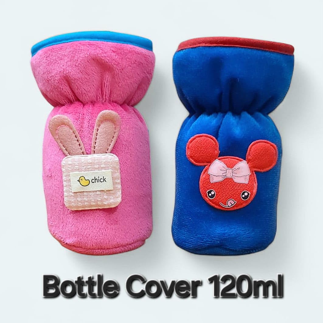 OLY BABY Baby Sharing Bottle Cover 120ml/4oz with Soft Plush Fabric 100% Cotton (Pack of 2) 3