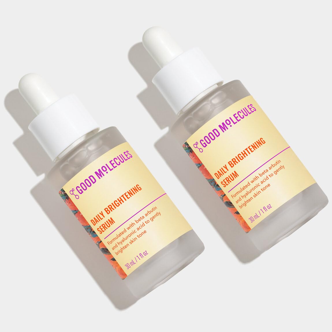 Good Molecules Daily Brightening Serum Pack 2 – 1 fl oz / 30 ml Each | Lightweight Brightening Serum with Beta Arbutin 3% & Hyaluronic Acid for Even-Looking Skin
