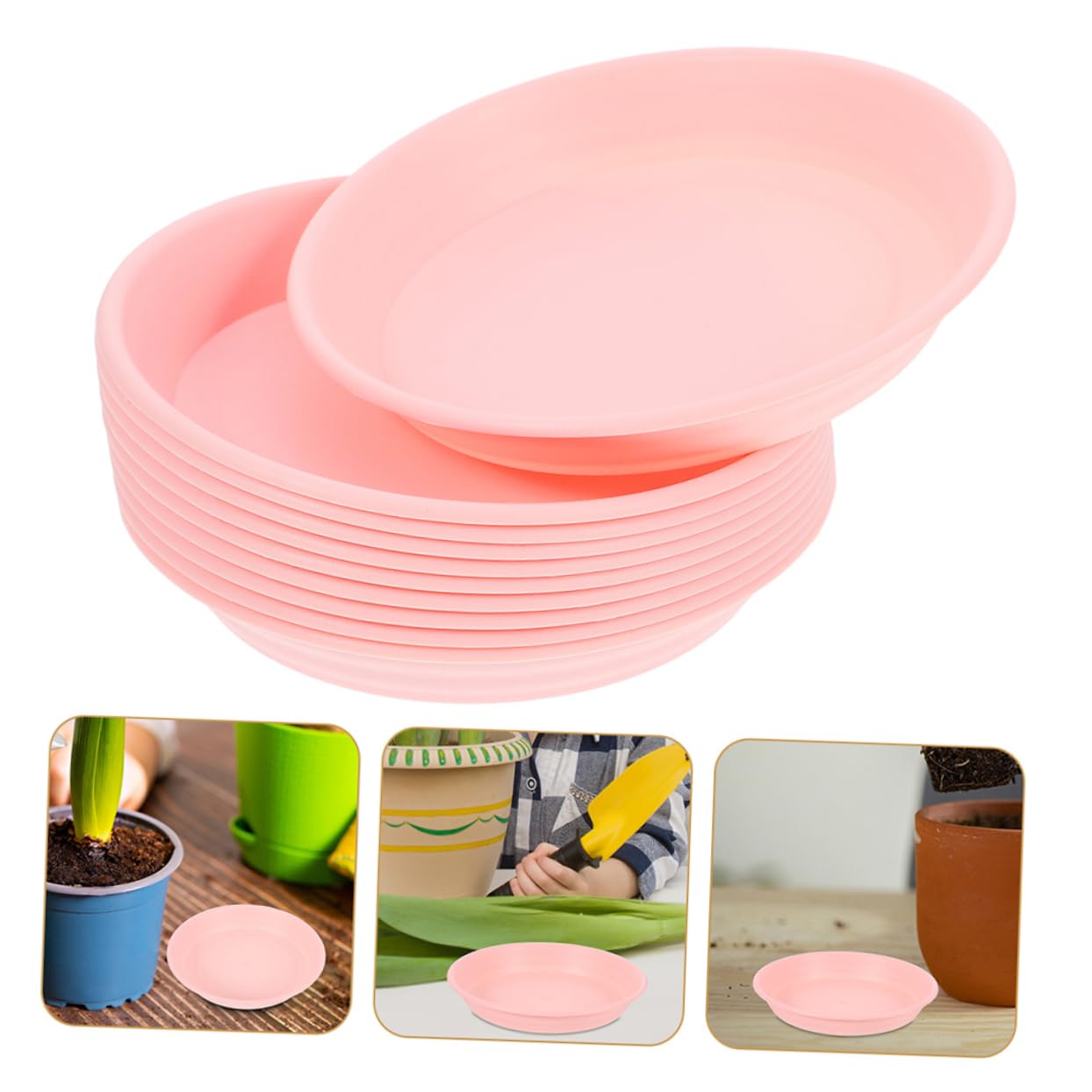 INOOMP 10piezas Bandeja para Macetas De Plástico Antigoteo Platillos Resistentes para Plantas Bandejas De Agua para Jardineras