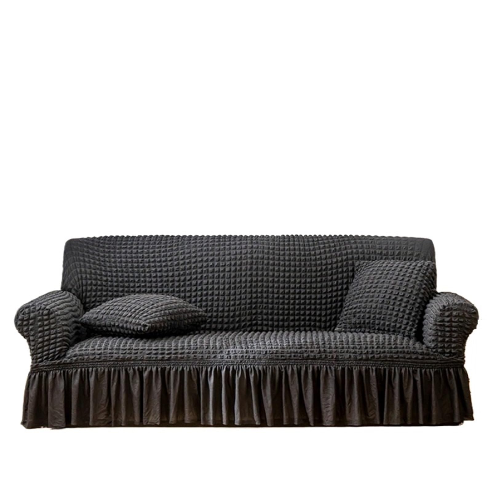 SUBLXPoten Sofa Cover with Skirt Bubble Sofa Cover Skirt All-inclusive Fabric Elastic Lazy Universal(Color 9,305-360cm 1pc)