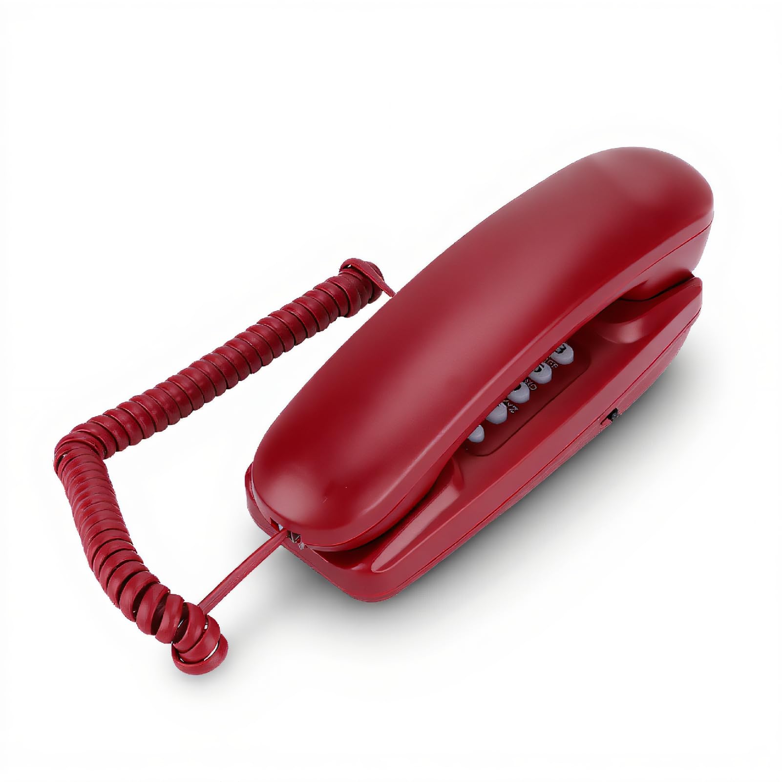 ASHATA Wall Mount Landline Telephone, Corded Telephone Wall Desk Compact Telephone, Landline Telephone Analog Telephone with Call Mute/Flash Function for Home Office Hotel(Red)-image-14