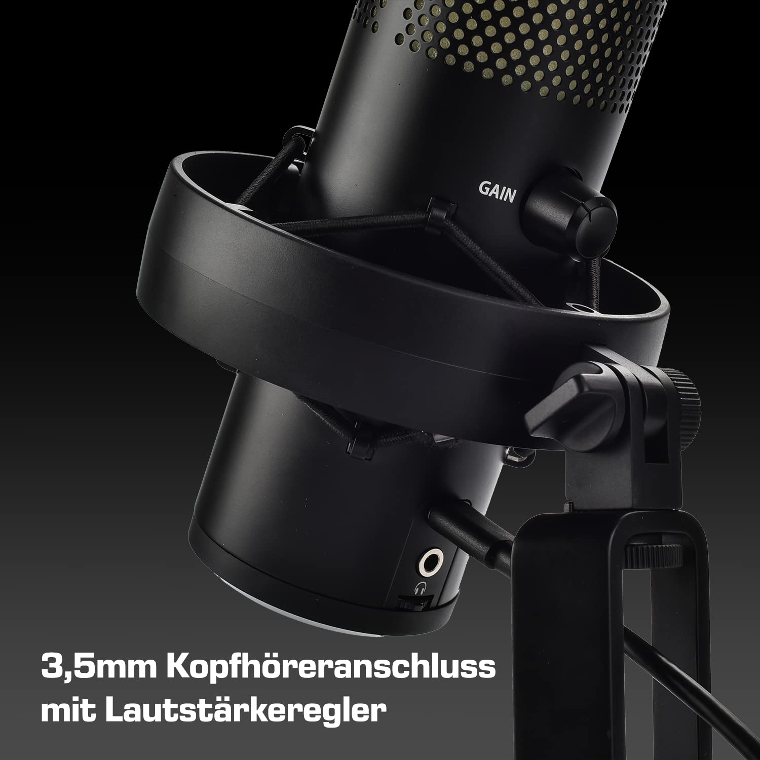 DOCKIN MP3000 - Premium RGB USB Condensateur Microphone pour PC, PS5, PS4 & Mac, 4 Modes d'enregistrement, Plug & Play, Microphone de Jeu PC avec Support, Streaming, Studio Mic pour Podcast, Twitch