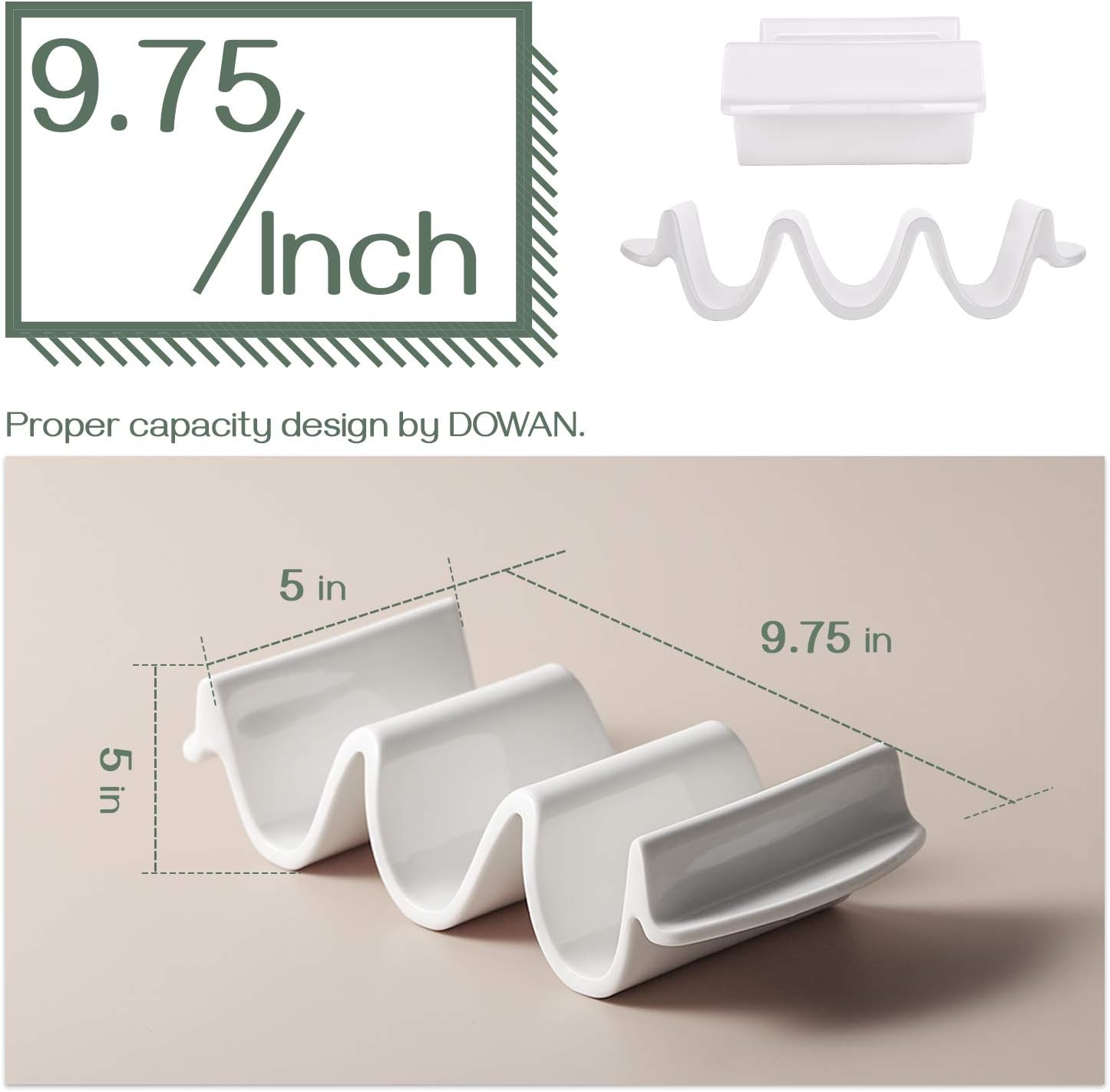 DOWAN Porcelain Taco Holder, 9.75