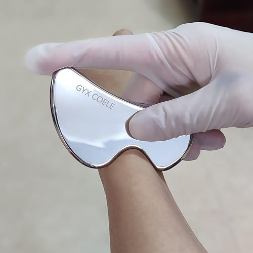 Miniatura 4 de GYX COELE Juego de herramientas de masaje Gua Sha de acero inoxidable, juego de herramientas IASTM (6 unidades), gran herramienta de movilización de