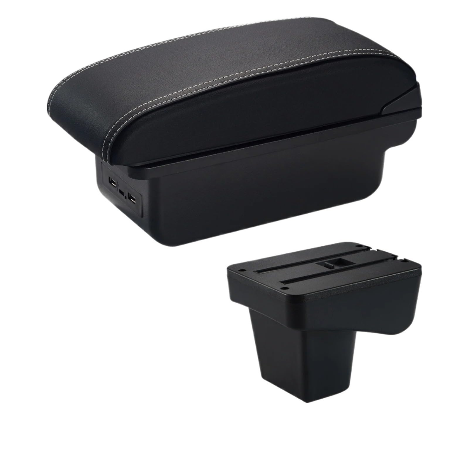 CGBWMB Arm Rest for Car For Suzuki For Vitara Armrest Box Central Store Content Storage Rest Modification Accessories Armrest Box(C White Line USB)