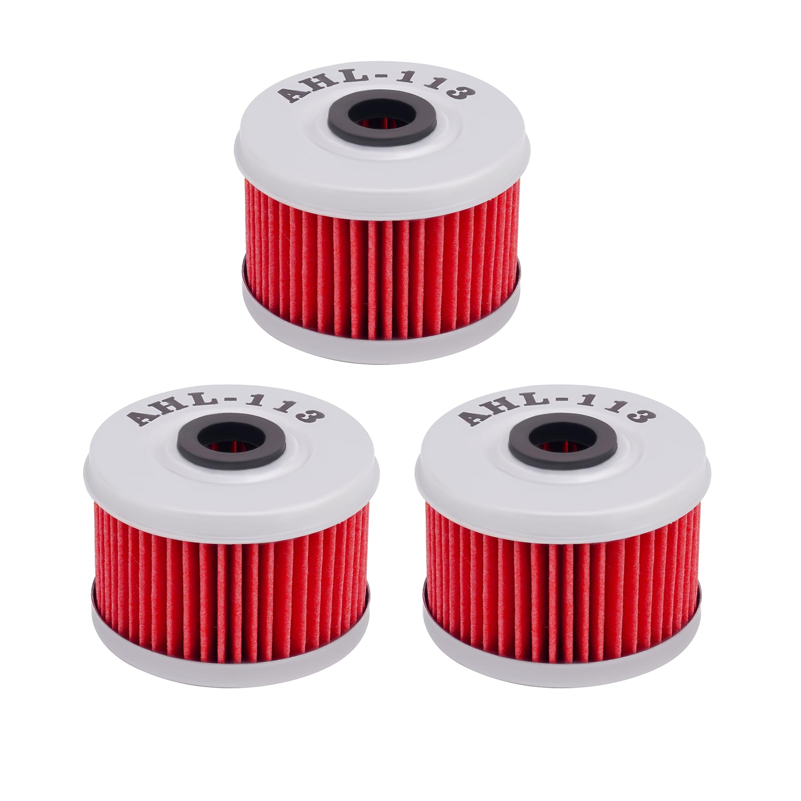 AHL 113 Oil Filter 15412-HM5-010 15412-HM5-A10 Compatible with Honda TRX400EX 397 TRX 400 EX 1999-2008 (Pack of 3)