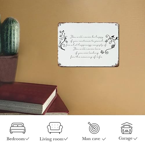 Vista 20 de LUIJORGY Letrero de metal con cita de amor con frase en inglés "Saying You Have to Dream Before Your Dreams Can Come True Wood Grain Inspiration