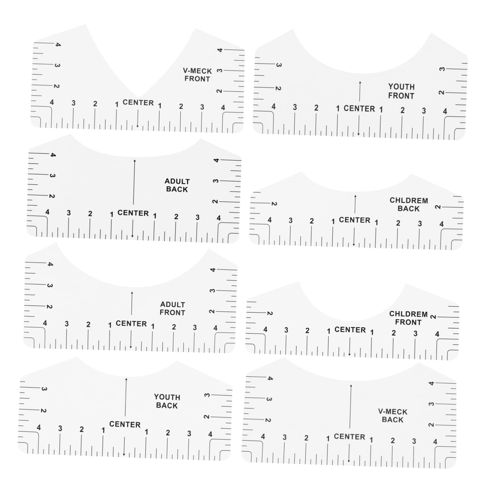 PERSELOSO 8Pcs Shirt Ruler Guide Alignment Tool for Accurate Measurements Premium Quality T Shirt Measuring Tool Lightweight and Portable for Clothing Design