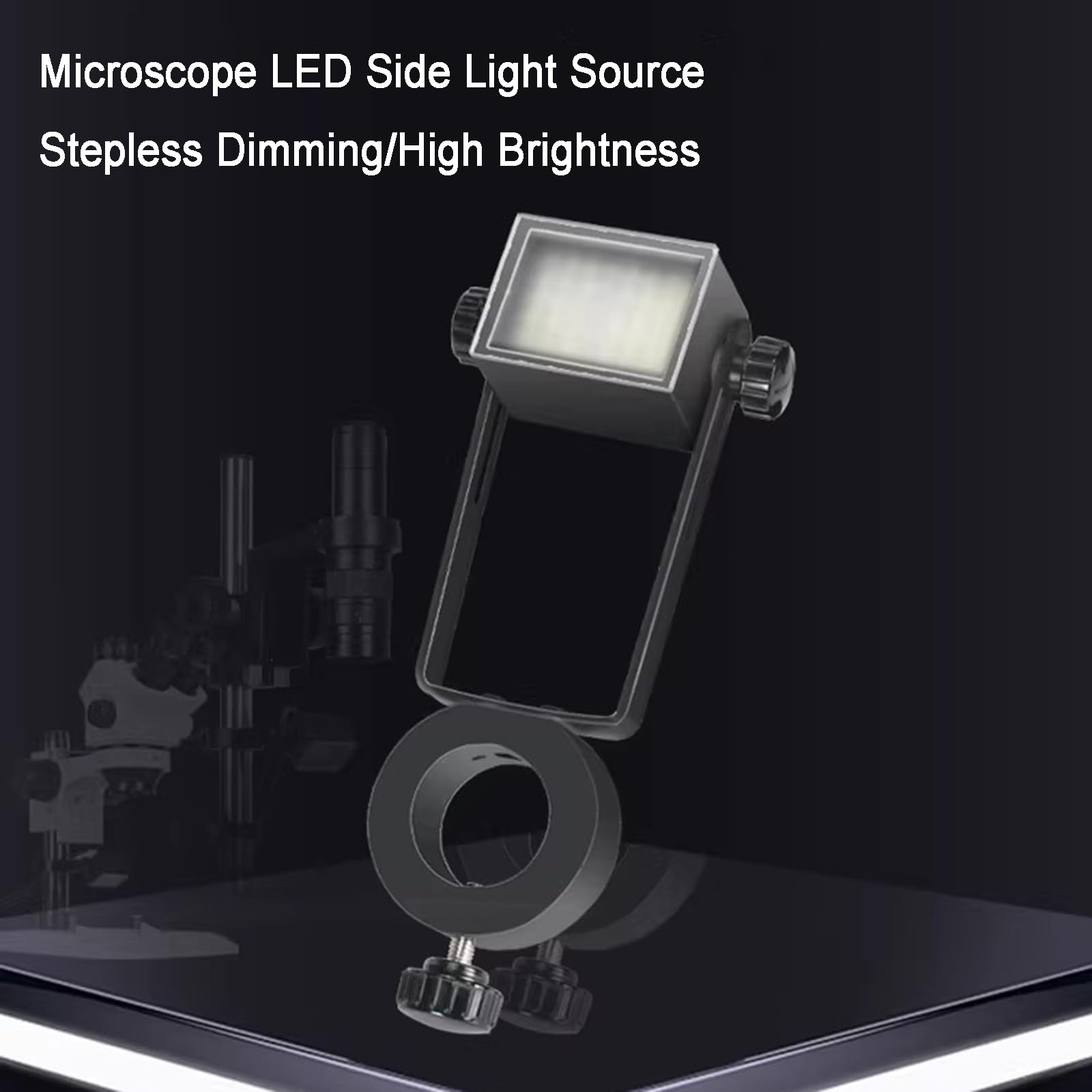 Mikroskop-Seitenlichtquelle mit 48 LED-Perlen, einstellbare Helligkeit, Hilfs-Fülllicht für verbesserte Stereo-Mikroskop-Beleuchtung