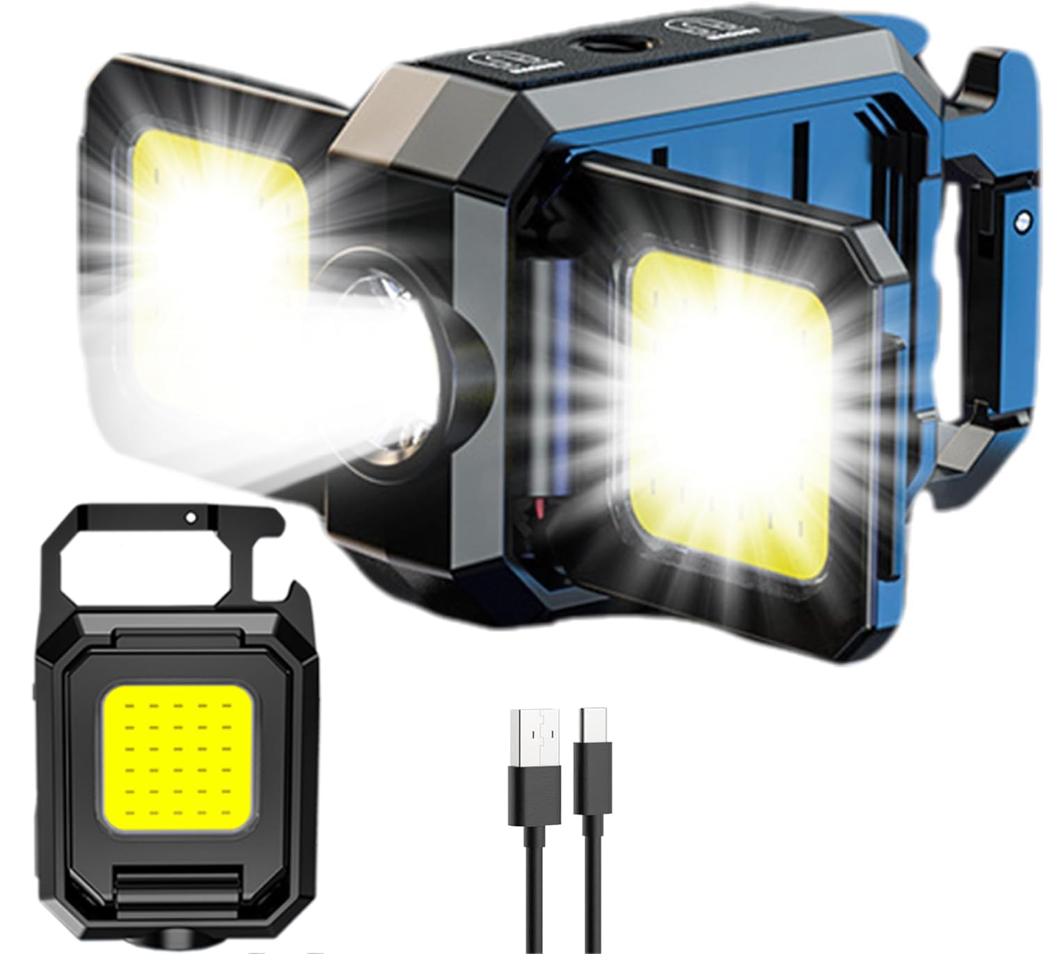 Amazon.co.jp: [EOOPLUS] 充電式 COB LED 多機能 トリプル ライト
