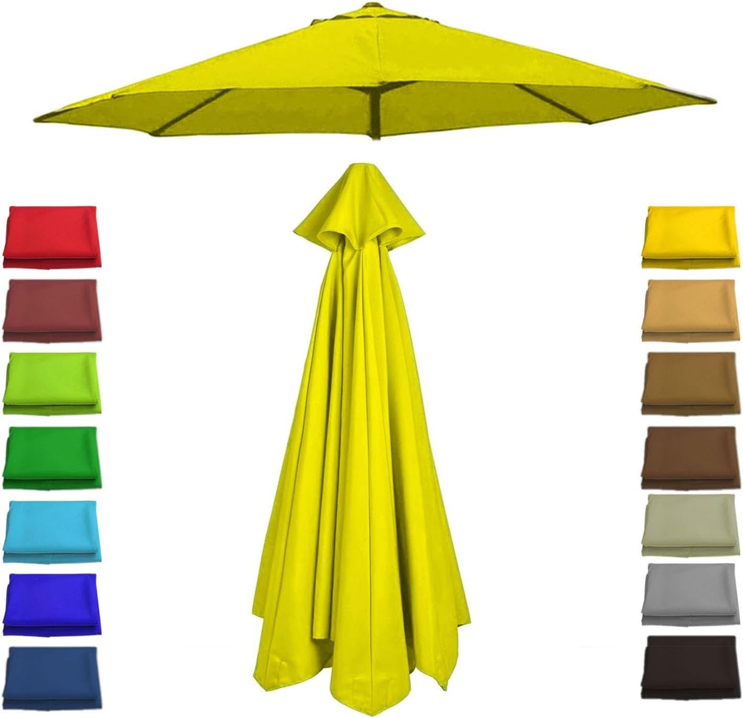Auvent en tissu de rechange durable pour grand parasol déporté de terrasse