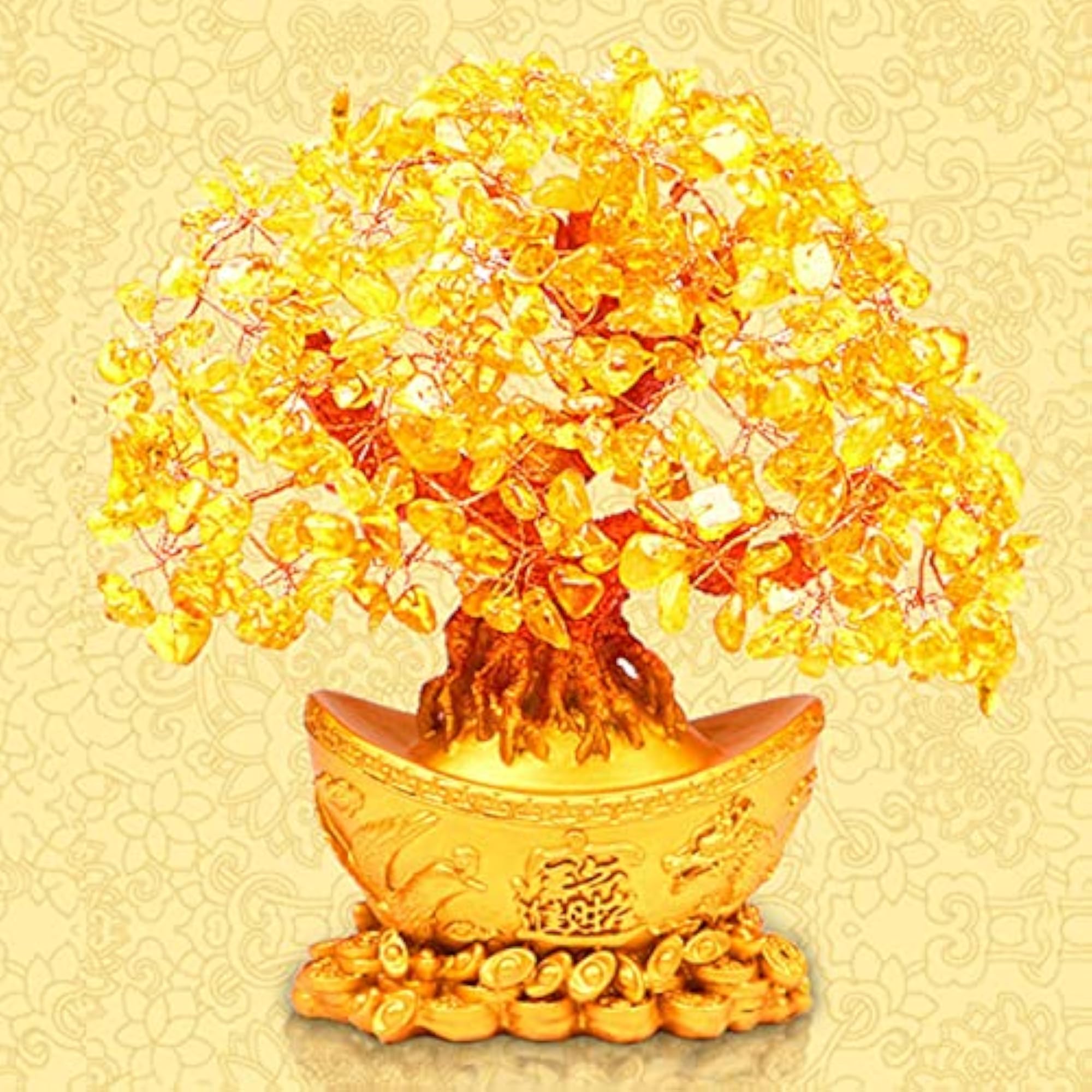 Feng Shui Citrine Crystal Fortune Wealth Tree