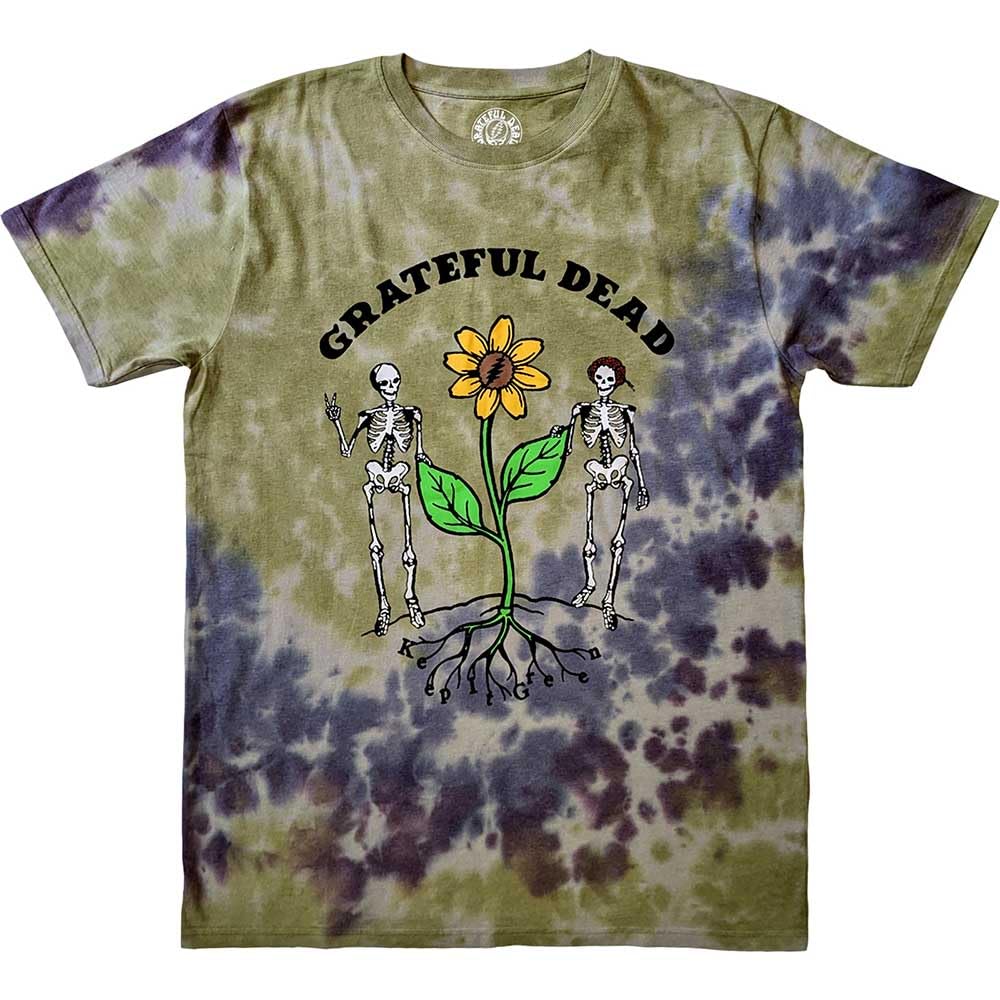 Rock Off officially licensed products Grateful Dead Keep It Green Dye Wash T Shirt XL