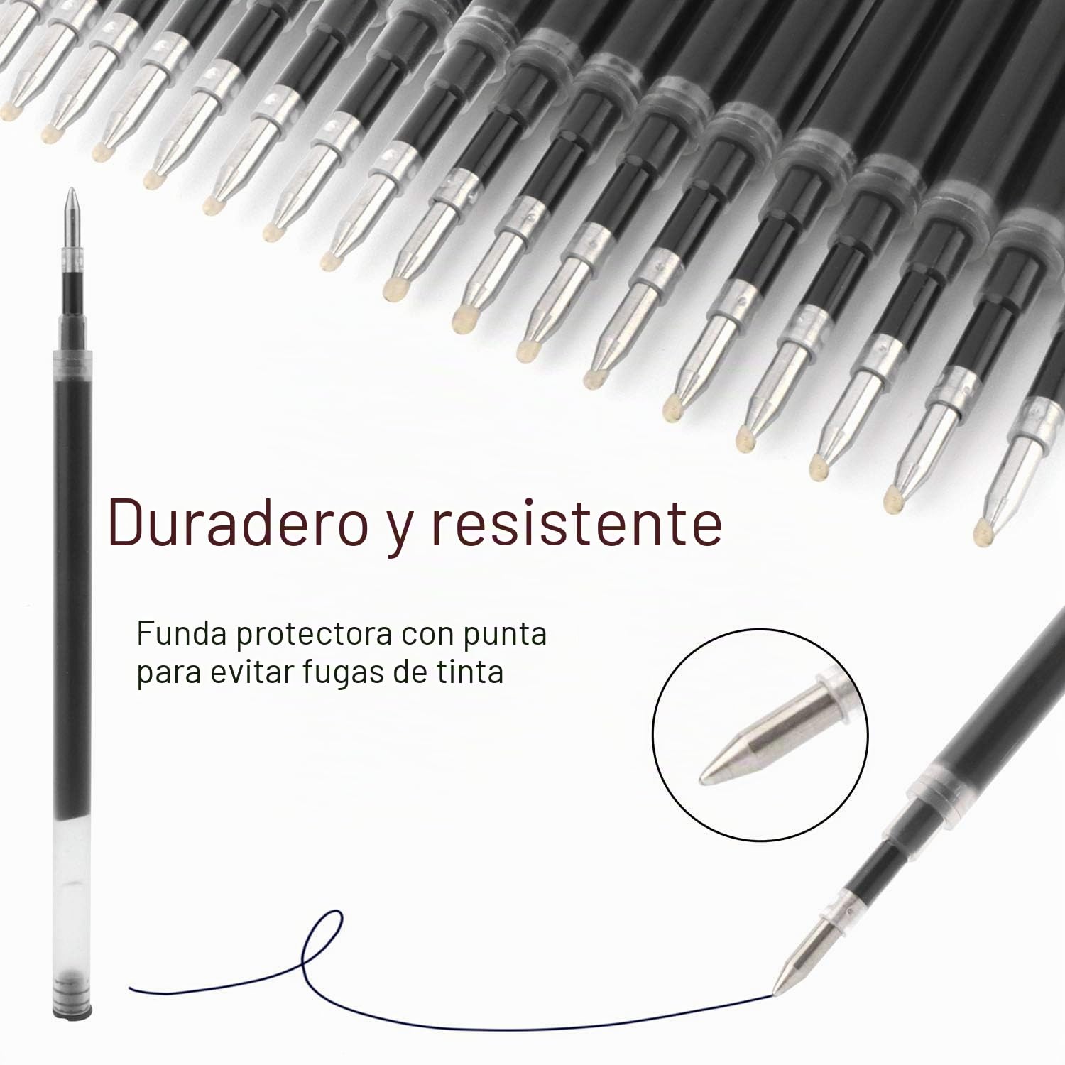 8 Piezas de Recambio de Bolígrafo Reemplazables Funcionan para la Mayoría de las Marcas Bolígrafos con Escritura Suave, tinta Alemana de Flujo Libre con Punta de Bolígrafo Mediana de 0,5 mm