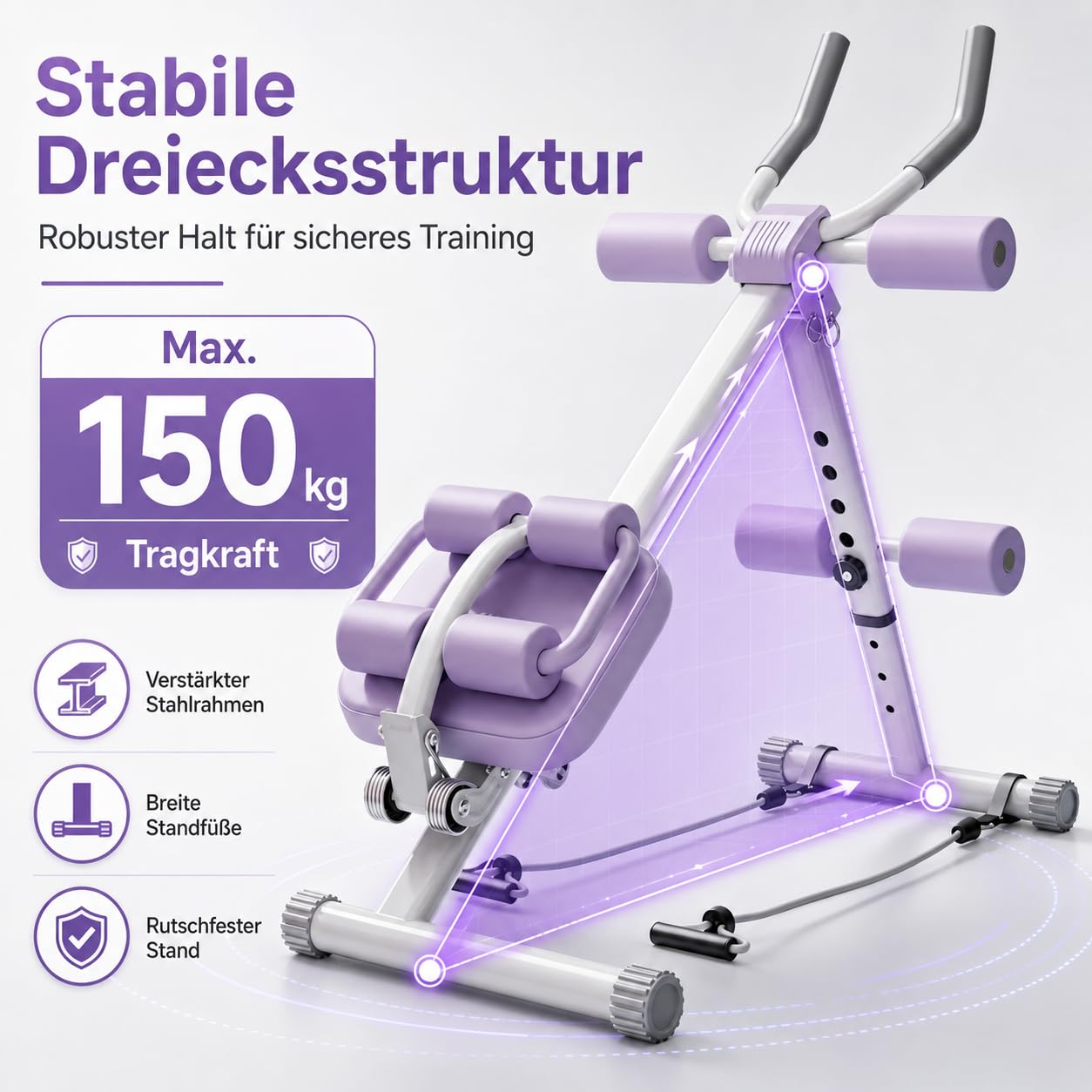 Abdominal Trainer Bauchtrainer Adjustable Abs Trainer for Home Gym Ganzkörpertrainer Foldable MAX 150 kg