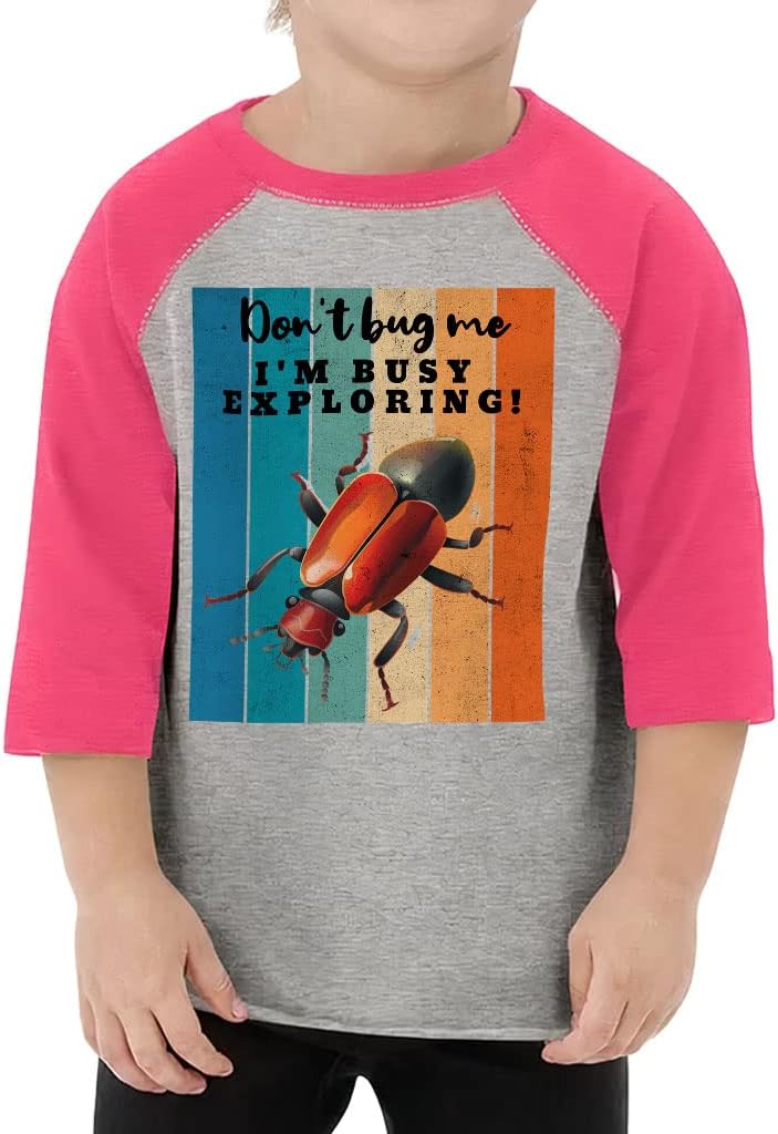 Don't Bug Me Toddler Baseball T-Shirt - I'm Busy 3/4 Sleeve T-Shirt - Printed Kids' Baseball Tee