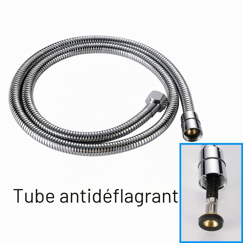 Kit de douche en laiton chromé pour bidet musulman Shattaf | Ensemble de bidet carré dissimulé mural avec douchette manuelle et tuyau de douche de 1,2 m