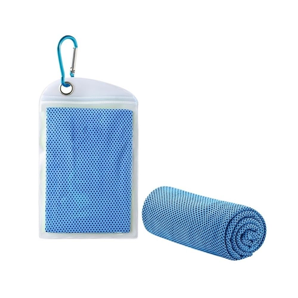 Ropicean 2pcs Soft Microfiber Cooling Towel 30x100cm - Ideal for Gym, Yoga, Running, and Outdoor Activities(Blue)