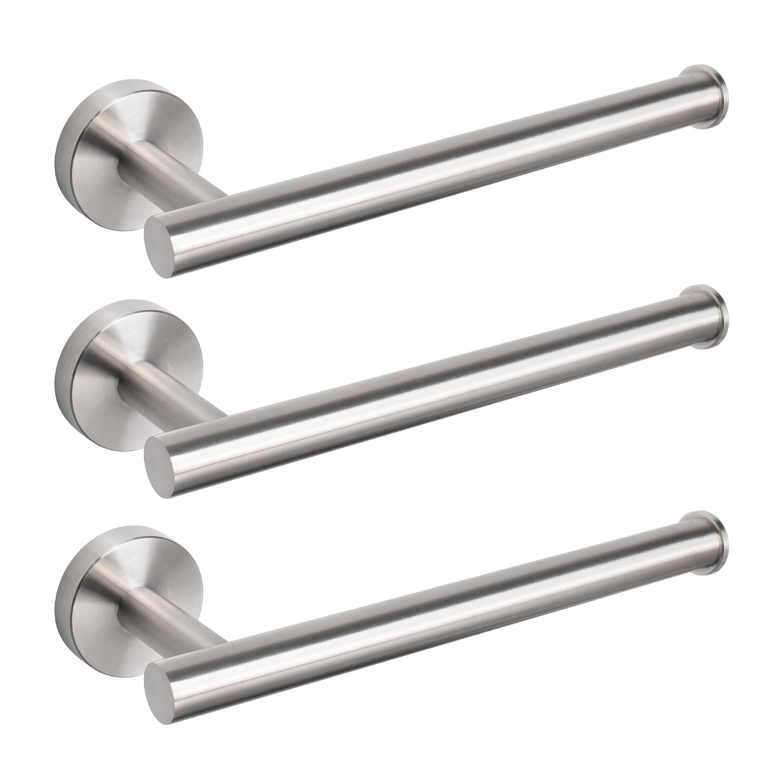 NearMoon Hand Towel Holder/Towel Ring, Thicken Stainless Steel Hand Towel Bar for Bathroom, Rustproof Wall Mounted Towel Rack, Contemporary Style Bath Accessories, 9 Inch (3 Pack, Brushed Nickel)