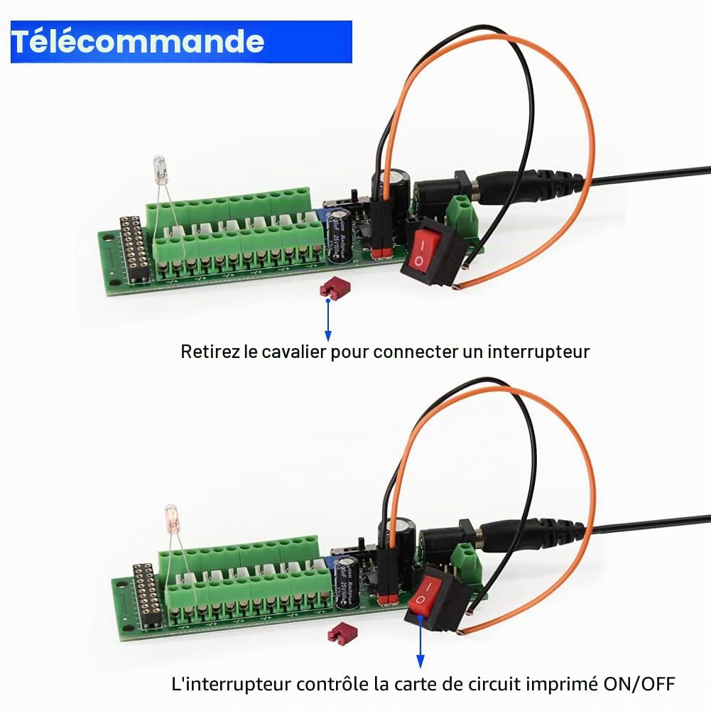 Evemodel PCB012 1set de panneau de distribution d'alimentation auto-adaptable Distributeur HO N O LED Street Light Hub DC AC Tension Train Contrôle de puissance