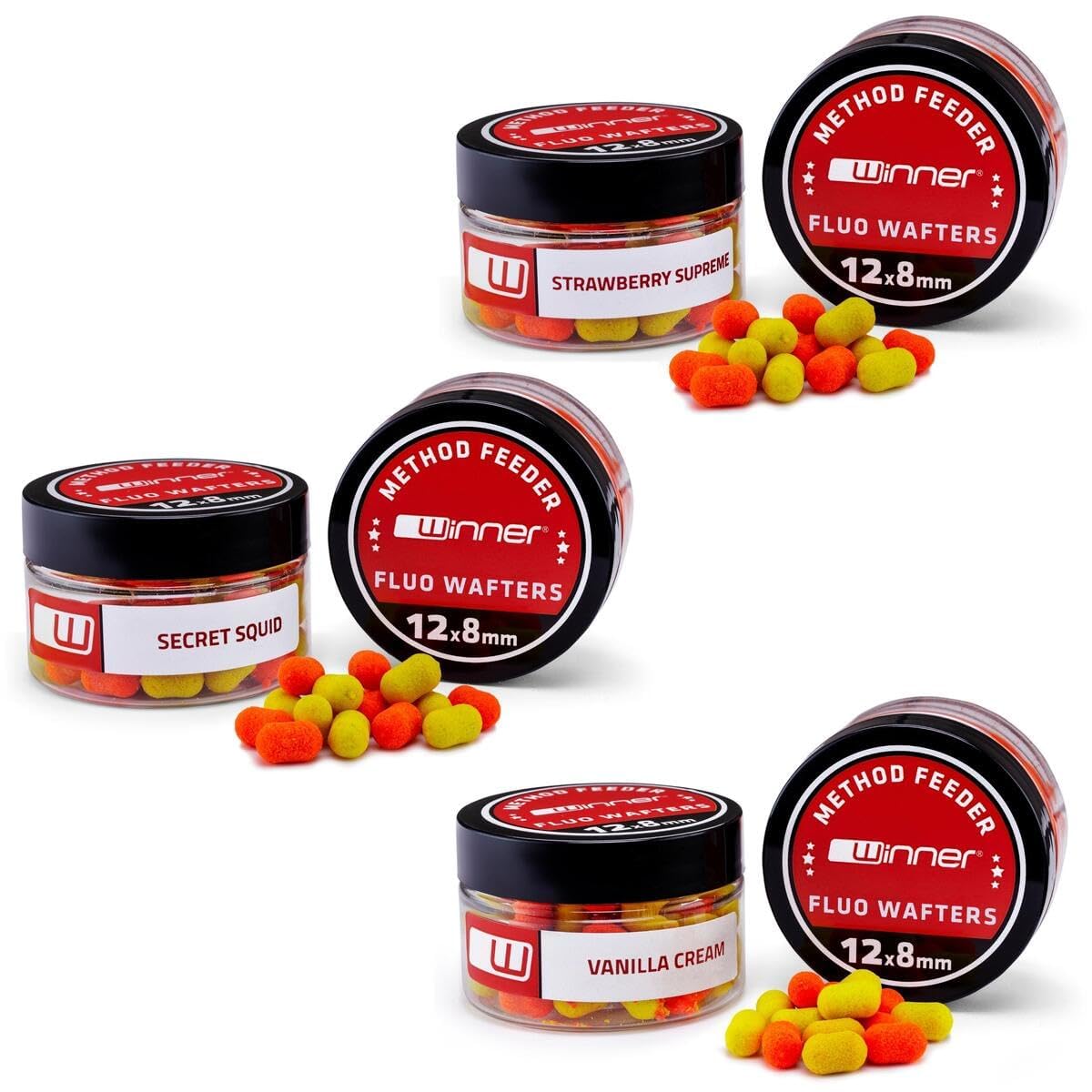 Tandem Baits Method Feeder Fluo Wafters 20g Flavor Mix No 1 Carp Bait Carp Fishing Bait for Big Fish Fishing Carp Accessories for Professionals & Hobby Anglers 3 pcs
