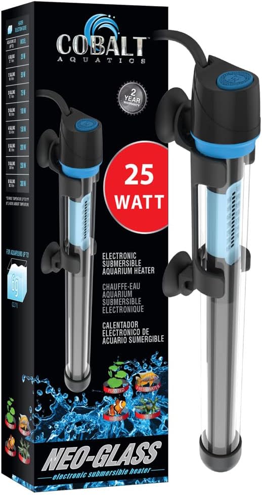 Cobalt Aquatics Neo-Glass Aquarium Heater, 25w (up to 6 gal)