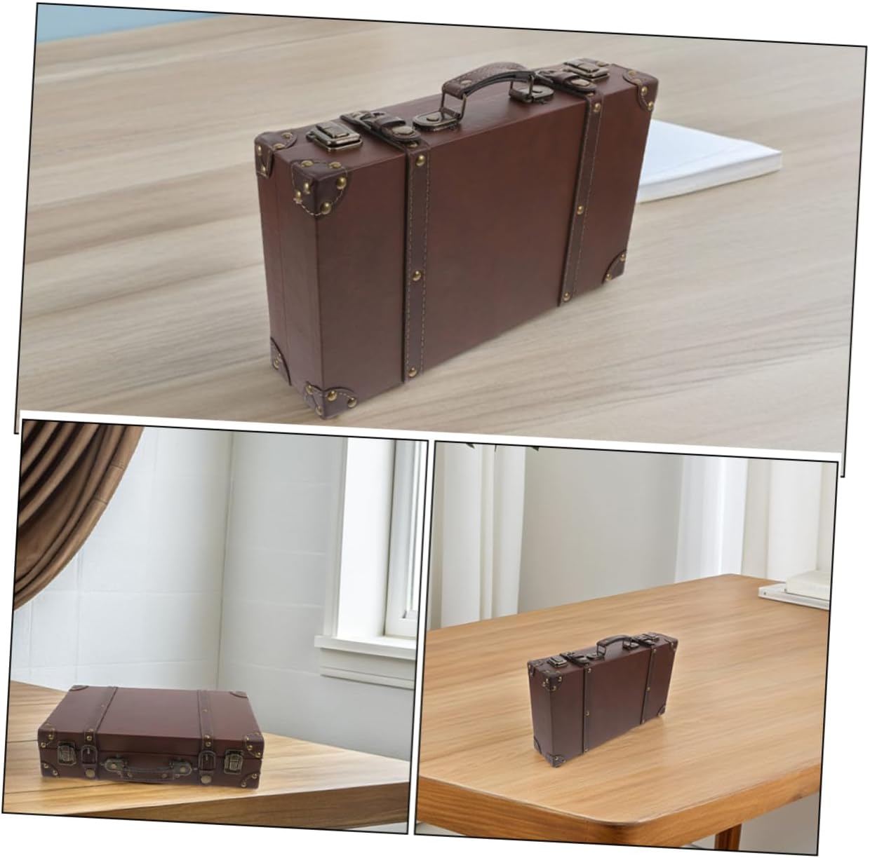Vintage Decorative Suitcase Capacity Retro Trunk for Clothing Store Display Elegant Storage Box for Home and Travel Use