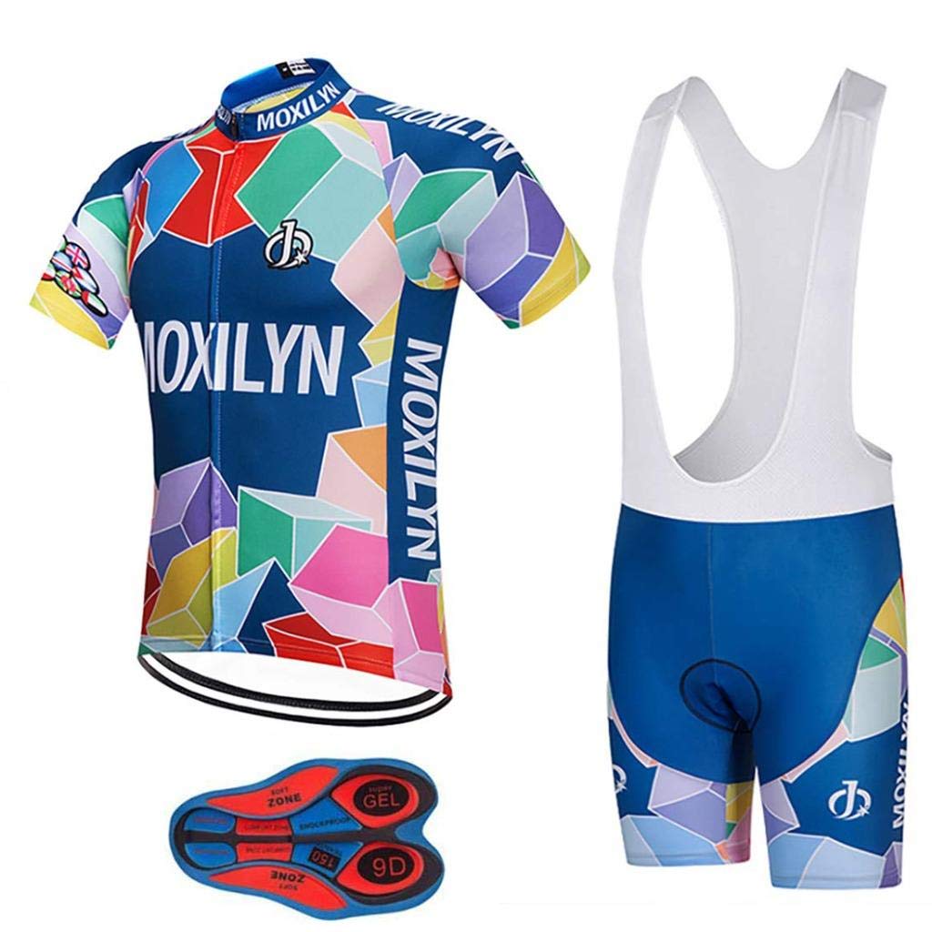 Men's Bike Clothing Set Cycling Jerseys Road Bicycle Shirts Kit + Bib Shorts Quick-Dry Full Zipper Riding Clothes