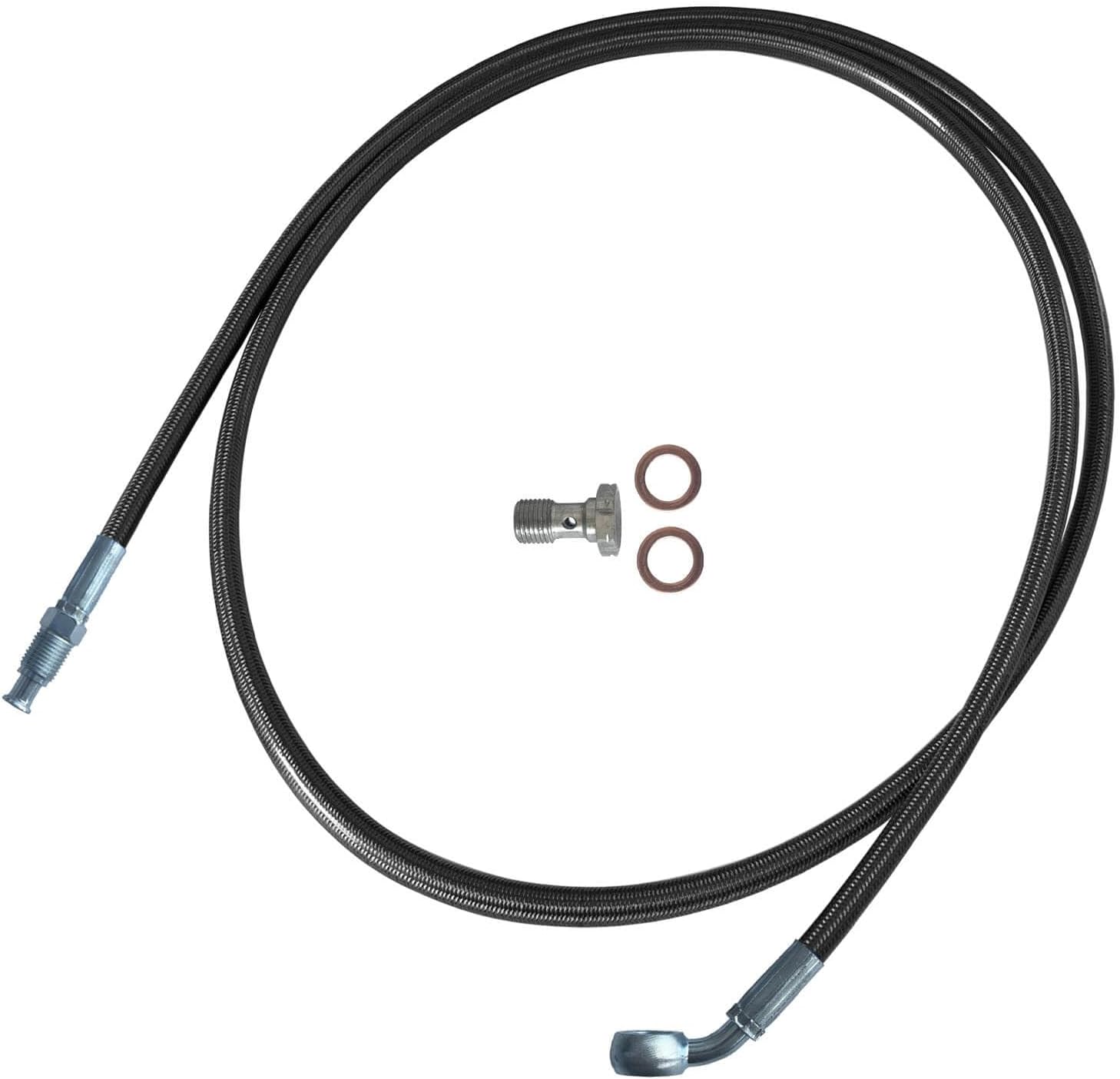 Stainless Steel Clutch Line for 2002-2006 RSX,Master to Slave Cylinder Replacement,High-Performance Braided Hose, Direct Fit (Black)