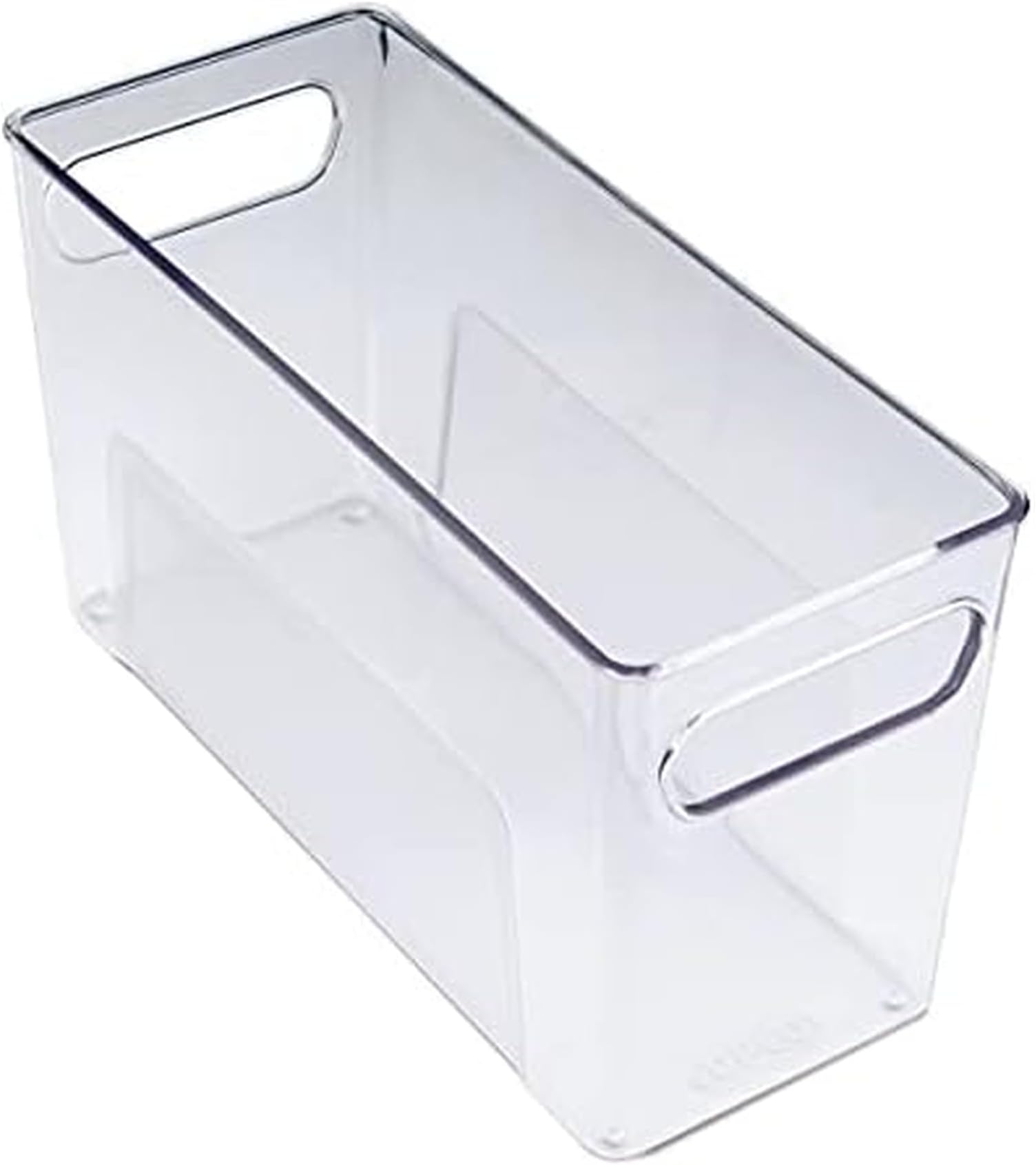 Narrow Clear Bin, 10.5 x 4.5 x 6-Inch, for Kitchen, Fridge, Pantry, Laundry, and More